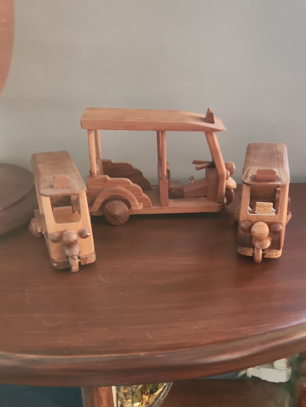 Wooden  Tuk-Tuk Trio - Natural Brown